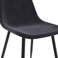 Set van 6 DALI donkergrijze fluwelen eetkamerstoelen