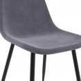 Lot de 6 chaises DALI en velours mix color bleu, gris foncé, gris clair et jaune