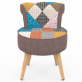 CRAPAUD fauteuil in veelkleurige patchworkstof