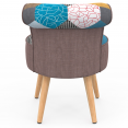 CRAPAUD fauteuil in veelkleurige patchworkstof