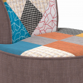 CRAPAUD fauteuil in veelkleurige patchworkstof