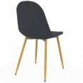 Set van 6 DAPHNE Scandinavische eetkamerstoelen in donkergrijze stof