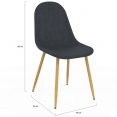 Set van 6 DAPHNE Scandinavische eetkamerstoelen in donkergrijze stof