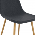 Set van 6 DAPHNE Scandinavische eetkamerstoelen in donkergrijze stof