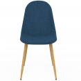 Set van 6 DAPHNE Scandinavische eetkamerstoelen in eendenblauwe stof