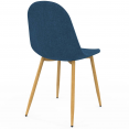 Set van 6 DAPHNE Scandinavische eetkamerstoelen in eendenblauwe stof