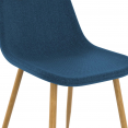 Set van 6 DAPHNE Scandinavische eetkamerstoelen in eendenblauwe stof