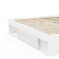 SALEM bedframe met opbergruimte en 140 x 190 cm witte lattenbodem + 20 cm dikke traagschuim matras