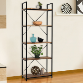 Etagère 5 niveaux HAWKINS effet vieilli design industriel 170cm