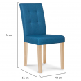 Set van 4 POLGA eendenblauw gestoffeerde eetkamerstoelen