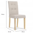 Set van 6 POLGA beige gestoffeerde eetkamerstoelen