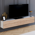 ELIO 2-deurs wit en houten wand TV-meubel 180 cm