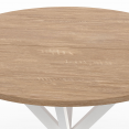 ALIX ronde eettafel voor 2 tot 4 personen, hout en witte spinpoot 80 cm