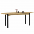 JUNE uitschuifbare eettafel 6-10 personen hout en zwart 150-190 cm