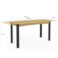 JUNE uitschuifbare eettafel 6-10 personen hout en zwart 150-190 cm