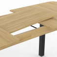 JUNE uitschuifbare eettafel 6-10 personen hout en zwart 150-190 cm