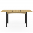 JUNE uitschuifbare eettafel 4-6 personen hout en zwart 120-160 cm