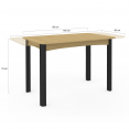 JUNE uitschuifbare eettafel 4-6 personen hout en zwart 120-160 cm