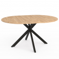 ALIX uitschuifbare eettafel, rond, 6-8 personen, zwart en hout spiderpoot 120-160 cm