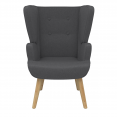 Fauteuil scandinave SVEN grand confort en tissu gris anthracite