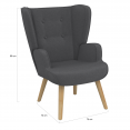 Scandinavische fauteuil SVEN in antracietgrijze stof