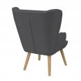 Fauteuil scandinave SVEN grand confort en tissu gris anthracite