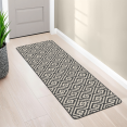 Tapis intérieur d'entrée et de couloir CARAIBA gris et blanc 60 x 180 cm