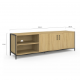 Meuble TV 160 cm DETROIT 2 portes design industriel