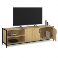 Meuble TV 160 cm DETROIT 2 portes design industriel