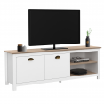 ISIS 140 cm vintage houten en witte TV-standaard