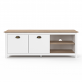 ISIS 140 cm vintage houten en witte TV-standaard