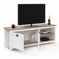 ISIS 140 cm vintage houten en witte TV-standaard