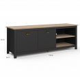 ISIS 140 cm vintage houten en zwart TV-meubel