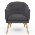 OLAN cabriolet scandinavische fauteuil in antracietgrijze stof