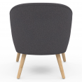 OLAN cabriolet scandinavische fauteuil in antracietgrijze stof