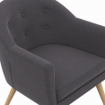 OLAN cabriolet scandinavische fauteuil in antracietgrijze stof