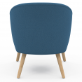 Fauteuil scandinave OLAN cabriolet en tissu bleu