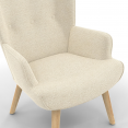 Fauteuil scandinave IVAR en tissu beige