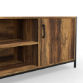 HAWKINS 140 cm 2-deurs donker hout industrieel design TV-meubel