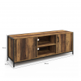 HAWKINS 140 cm 2-deurs donker hout industrieel design TV-meubel