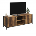 HAWKINS 140 cm 2-deurs donker hout industrieel design TV-meubel