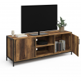 HAWKINS 140 cm 2-deurs donker hout industrieel design TV-meubel