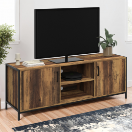 HAWKINS 140 cm 2-deurs donker hout industrieel design TV-meubel