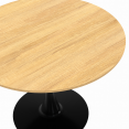 DALIA 6-persoons eettafel met houten en zwarte tulpvormige poten 110 cm