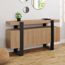 OCTAVE 4-deurs dressoir met lattenbodem 140 cm