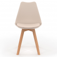 Set van 8 SARA Scandinavische stoelen mix kleur donkergrijs x2, terracotta x3, beige x3