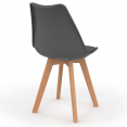 Set van 8 SARA Scandinavische stoelen mix kleur donkergrijs x2, terracotta x3, beige x3