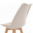 Set van 8 SARA Scandinavische stoelen mix kleur donkergrijs x2, terracotta x3, beige x3