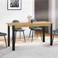 JUNE uitschuifbare eettafel 6-10 personen hout en zwart 150-190 cm