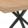 ALIX 4-persoons eettafel met houten en zwarte spinpoten 110 cm